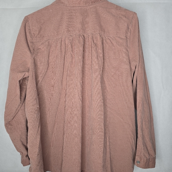 J. Jill Corduroy Button Up Shirt Blush Pink Relaxed Fit Cotton Blend L - Picture 5 of 12